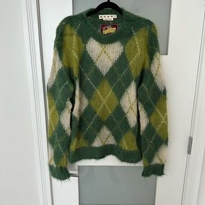 Marni Mohair Argyle Sweater